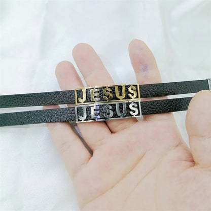 Stainless Steel Leather Cuff Bracelets