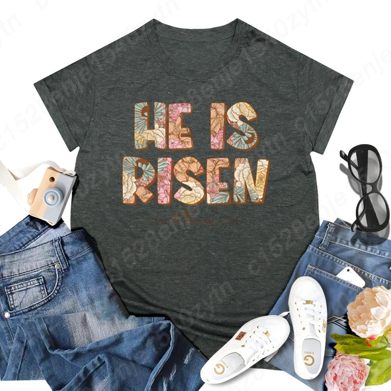 He Is Risen Graphic T-shirts