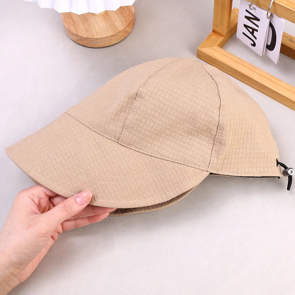 Summer Beach Hat Big Visor Sun Hats for Women Outdoor UV Protection Sport Baseball Cap Foldable Fisherman Cap Waffle Bucket Hat