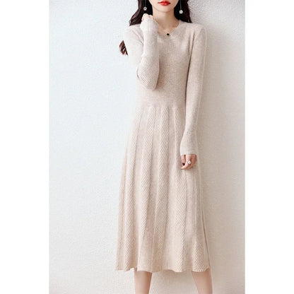 100% Merino Wool Knitted Sweater Dress