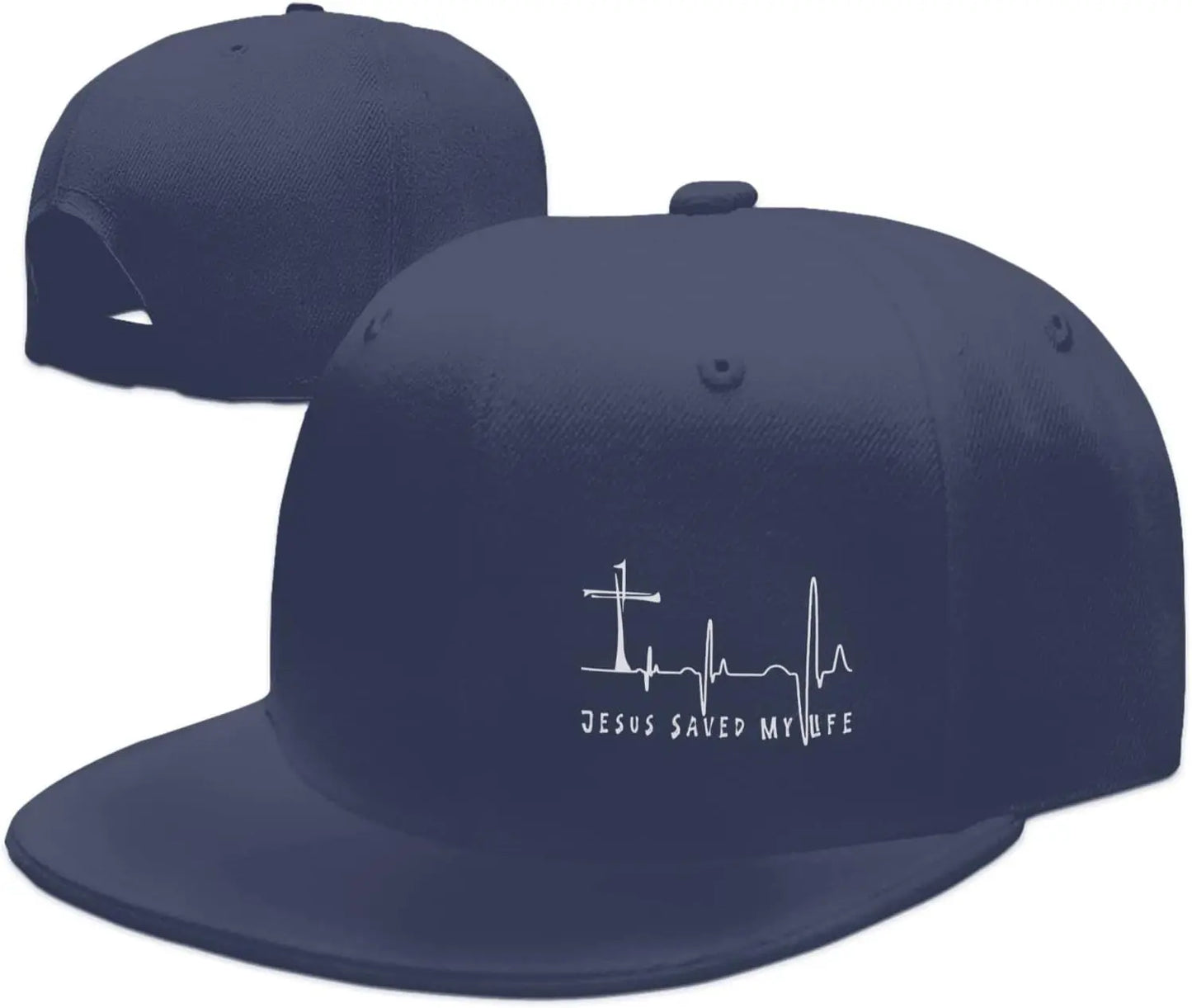 Jesus Saved My Life Flat Bill Baseball Cap Snapback