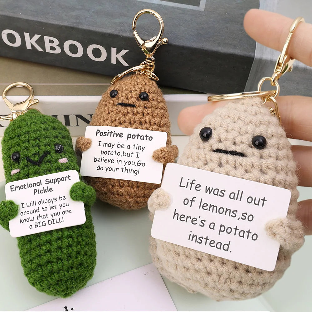 Positive Potato and Cucumber Keychain