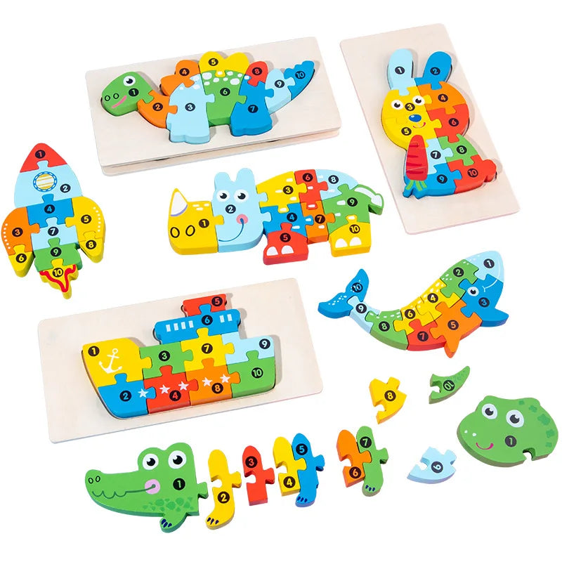 3D Stereoscopic Montessori Wooden Puzzle