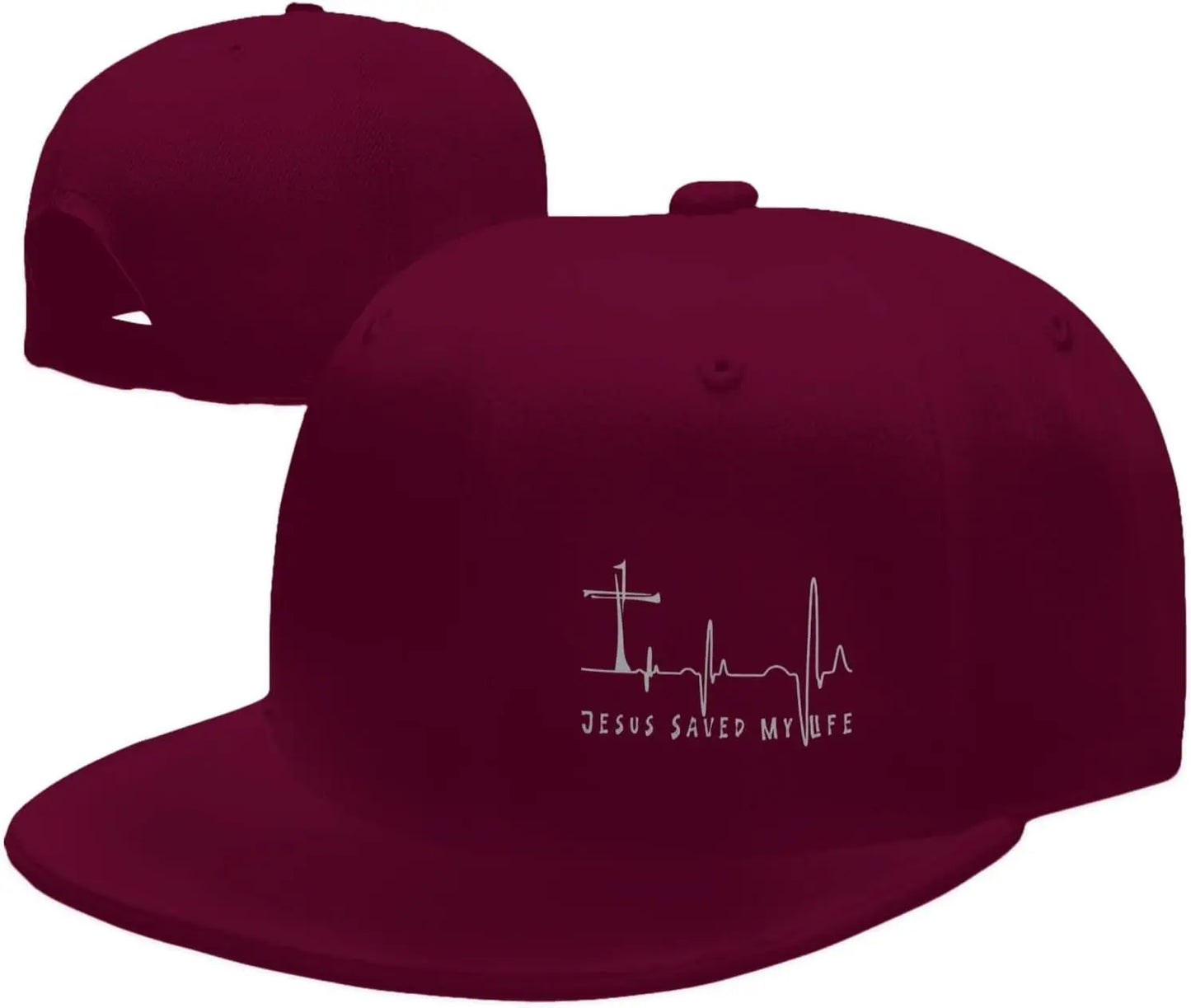 Jesus Saved My Life Flat Bill Baseball Cap Snapback