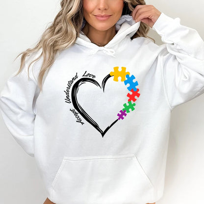 Autism Heart, Accept, Understand, Love Sweatshirts