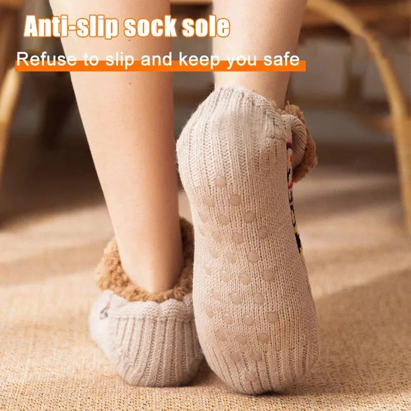 Indoor Woven Thermal Cashmere Socks Slippers - Non-Slip