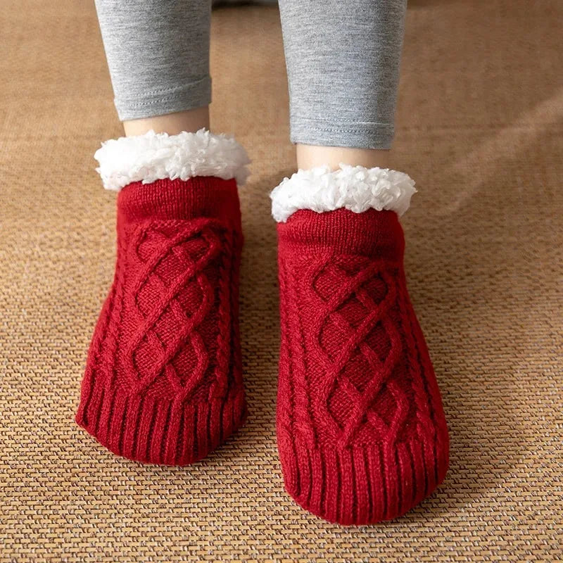 Indoor Woven Thermal Cashmere Socks Slippers - Non-Slip