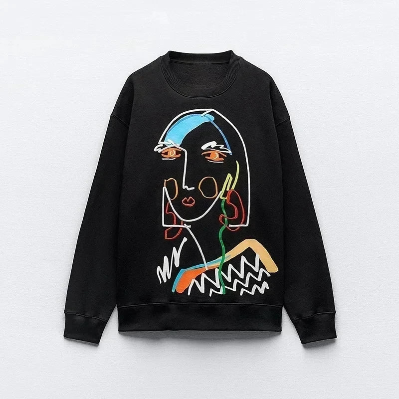 Graphic Print Casual Sweatshirts