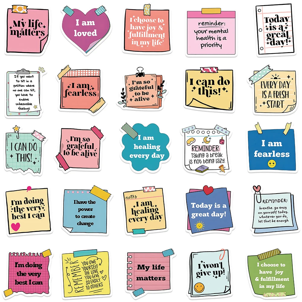 Inspirational Positive Note Label Stickers