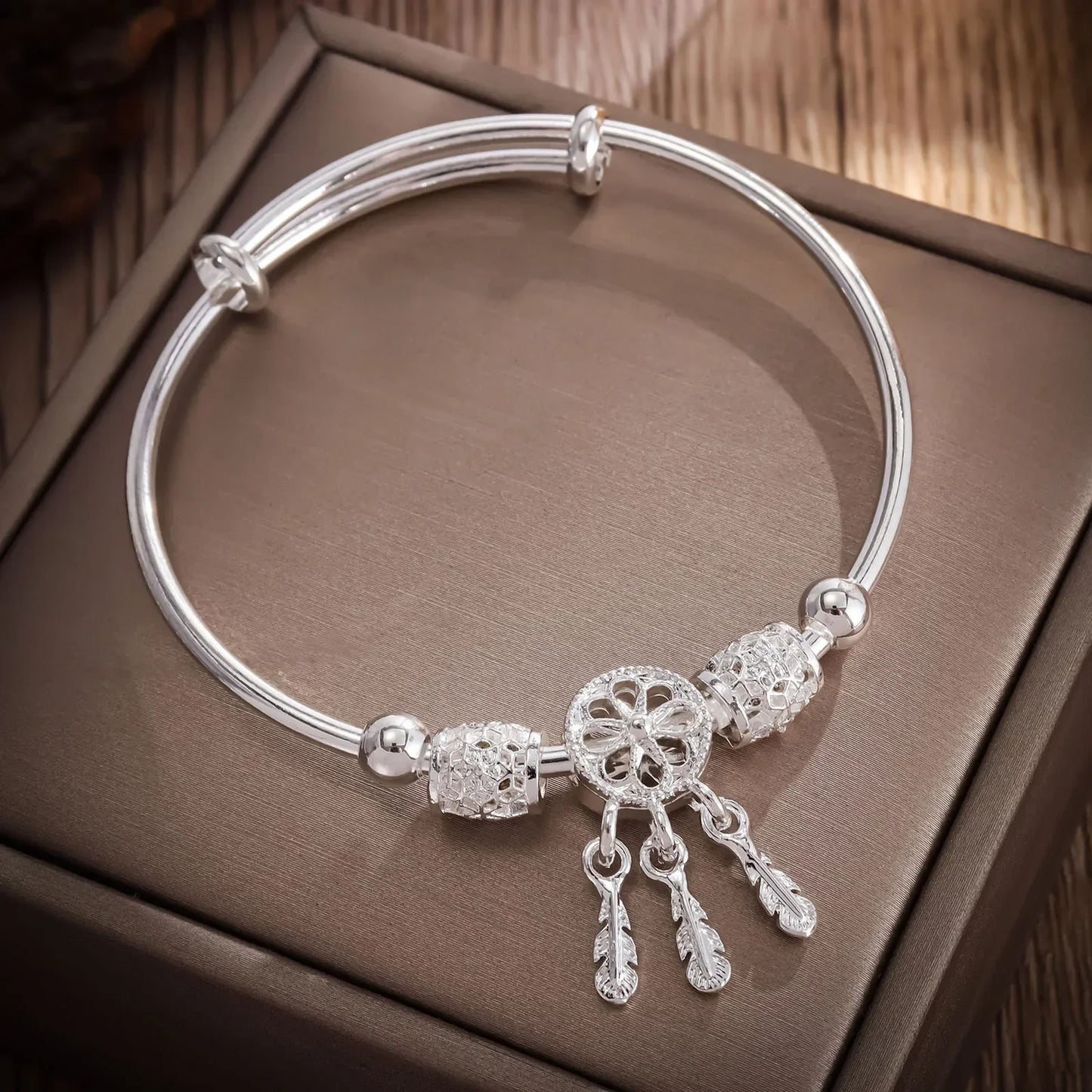 Elegant Fine Sterling Silver Lucky Beads Bracelets for Women