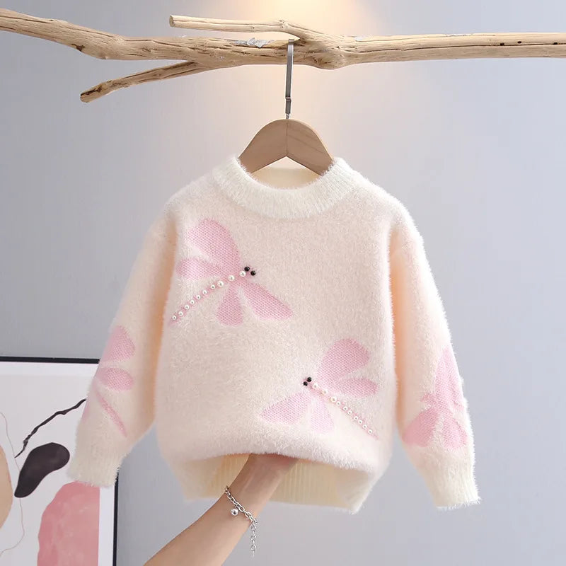 Beautiful Children's Sweater with Baby Dragonfly Pattern Pullover