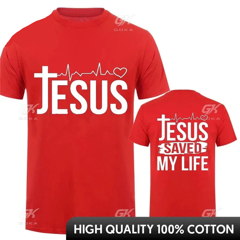 Jesus Saved My Life Men's 100% Cotton T-Shirt