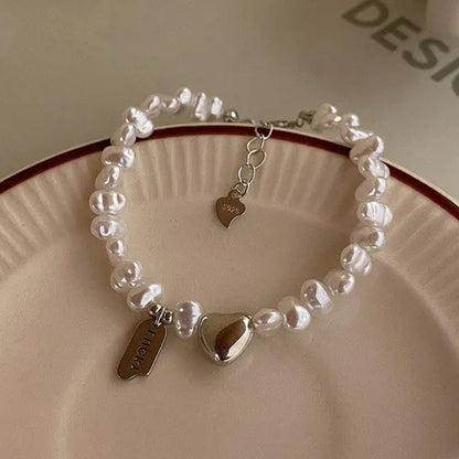 Silver Knots Pearl Bracelet For Women