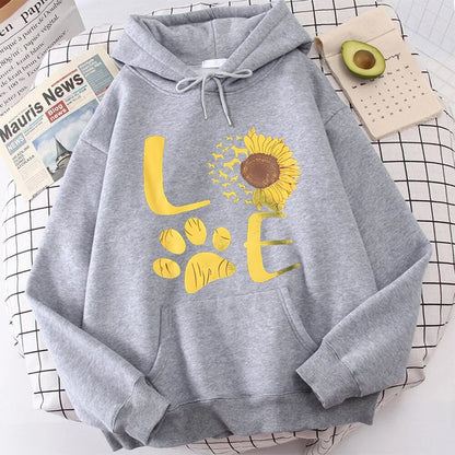 Sunflower Dog Paw Love Hoodies Sweatshirts