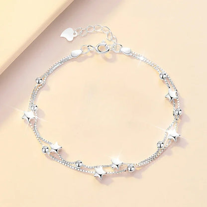 Elegant Fine Sterling Silver Lucky Beads Bracelets for Women