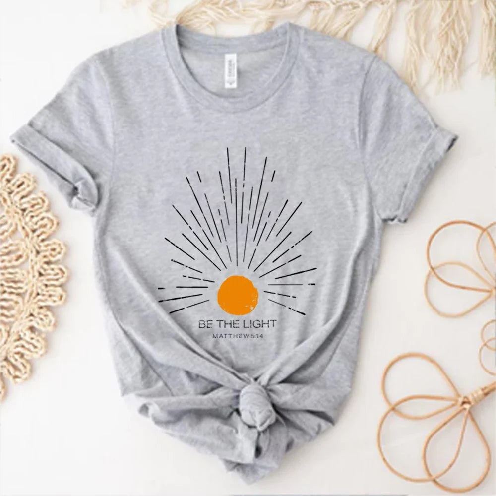 Be The Light Mathew 5:14 Sunburst T-Shirt