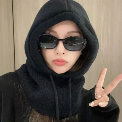 Knitted Hooded Caps Balaclava Beanies