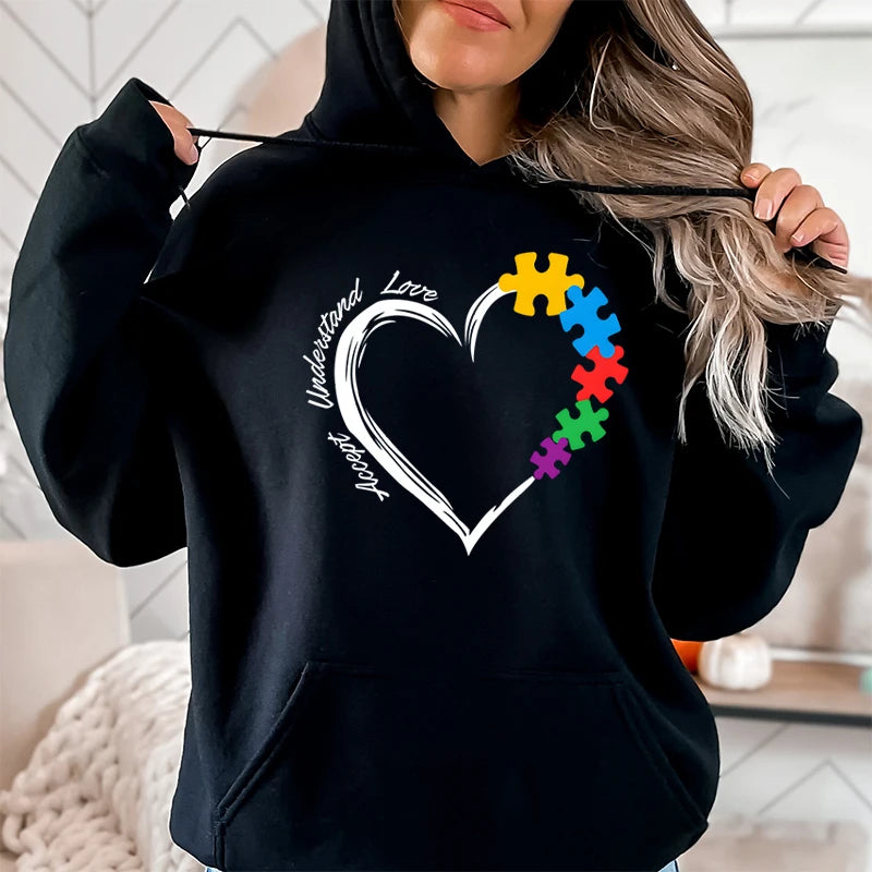 Autism Heart, Accept, Understand, Love Sweatshirts