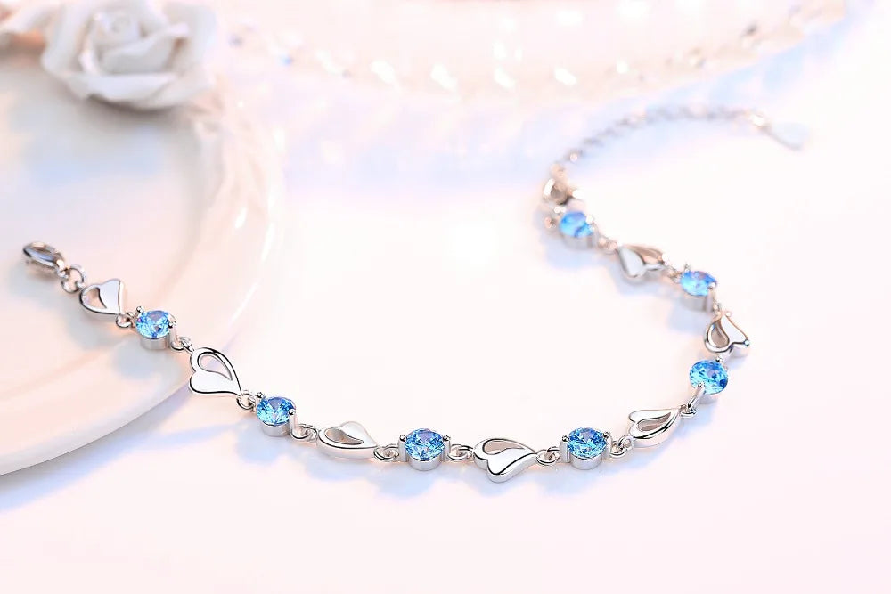 Sterling SilverBracelets with Cubic Zirconia and Rhinestones