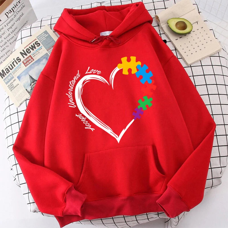 Autism Heart, Accept, Understand, Love Sweatshirts
