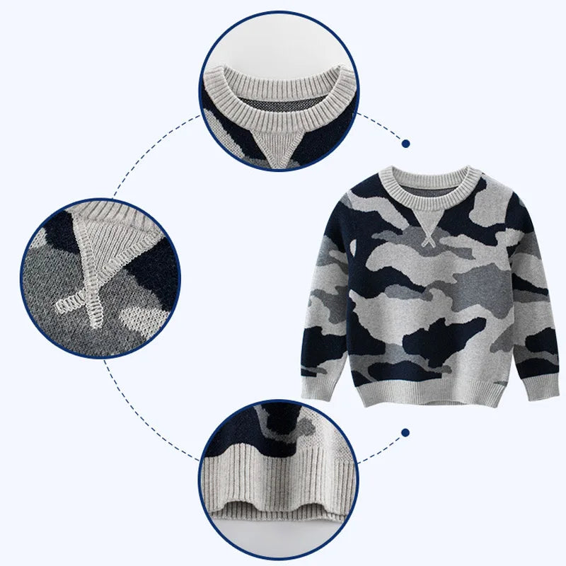 Boys Pullover Long Sleeve Sweaters