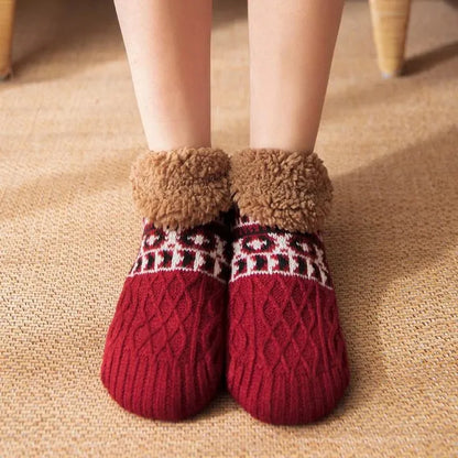 Indoor Woven Thermal Cashmere Socks Slippers - Non-Slip