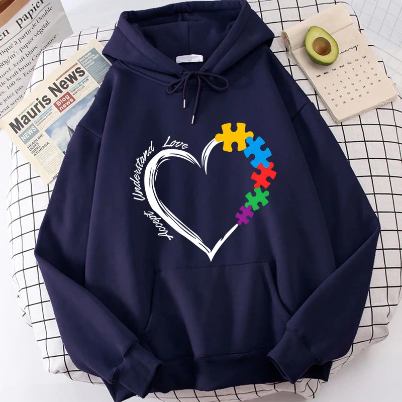 Autism Heart, Accept, Understand, Love Sweatshirts