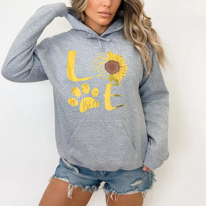 Sunflower Dog Paw Love Hoodies Sweatshirts