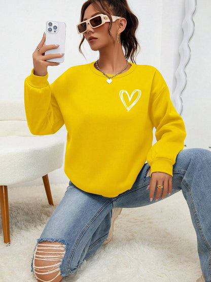 Simple Heart Pattern Sweatshirts