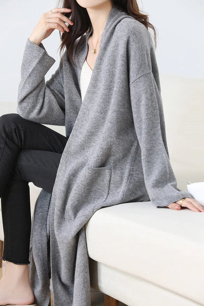 100% Wool Cardigan Loose Knitted Sweater