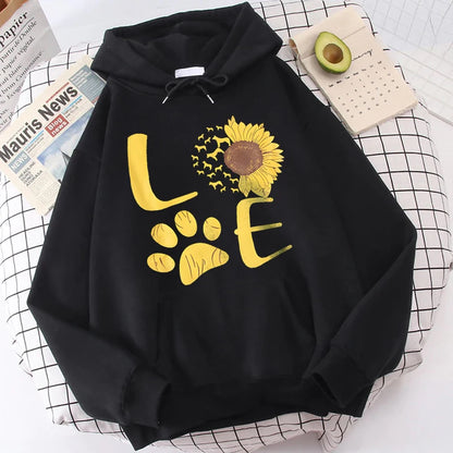Sunflower Dog Paw Love Hoodies Sweatshirts