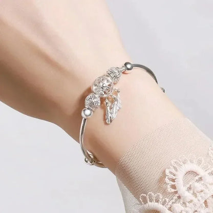 Elegant Fine Sterling Silver Lucky Beads Bracelets for Women