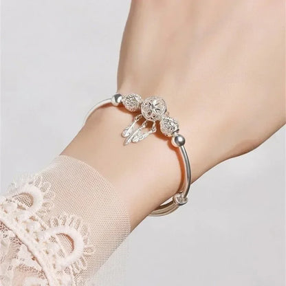 Elegant Fine Sterling Silver Lucky Beads Bracelets for Women