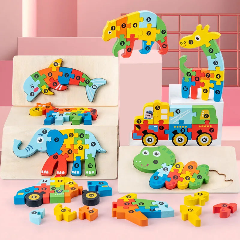 3D Stereoscopic Montessori Wooden Puzzle