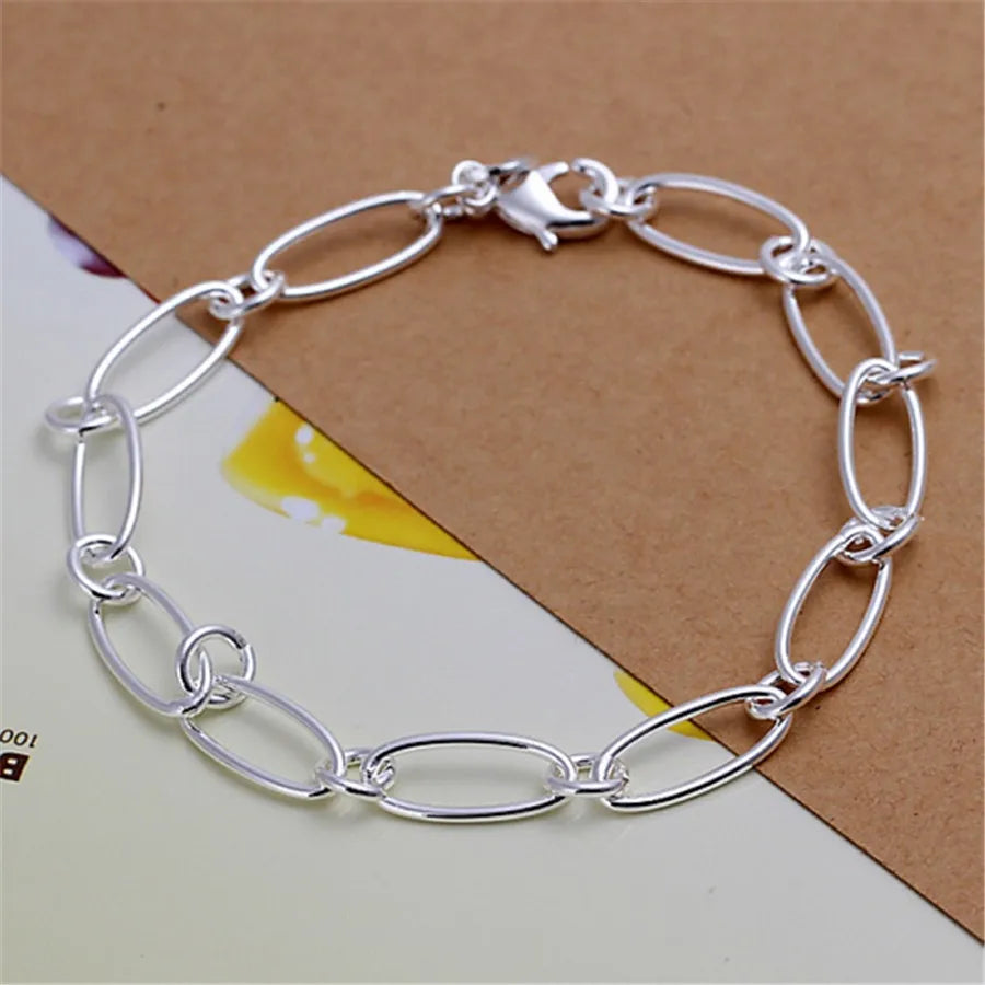 Sterling Silver and 18K Gold Plated Chain Link Bracelets