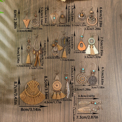 Boho Vintage Brown Series Earrings