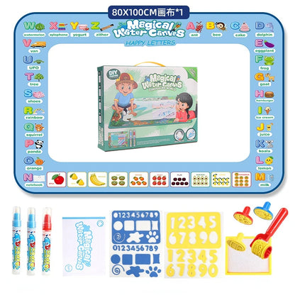 Magic Water Coloring Doodle Drawing Mat with Reusable Magic Pens 100x80cm