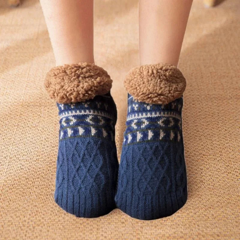 Indoor Woven Thermal Cashmere Socks Slippers - Non-Slip