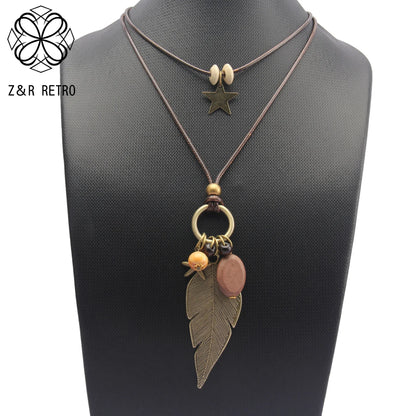 Bohemian-Inspired Long Collar Chains and Pendants