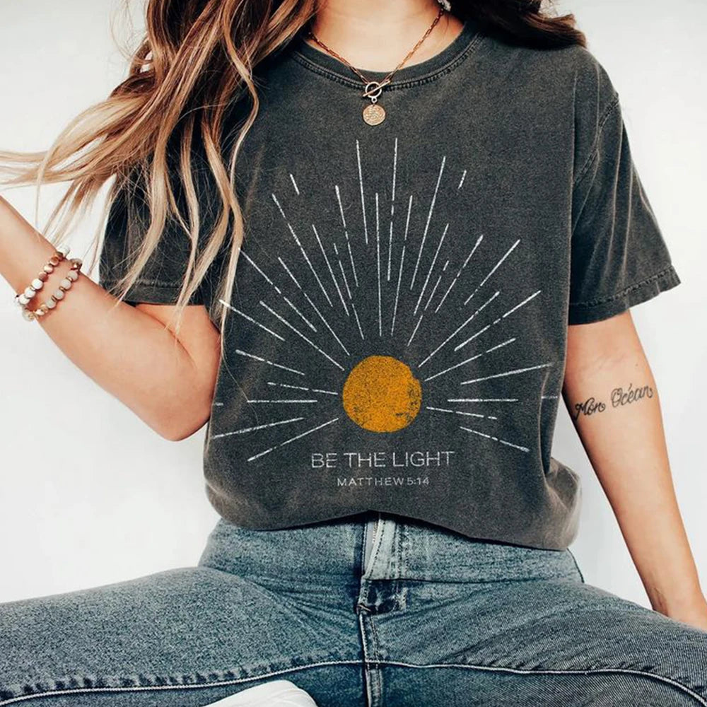 Be The Light Mathew 5:14 Sunburst T-Shirt