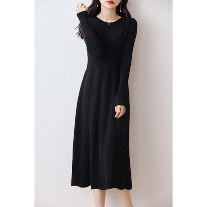 100% Merino Wool Knitted Sweater Dress