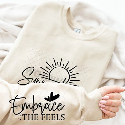 "Sunny Days and Rain" Hoodless Sweatshirts with Long Sleeve