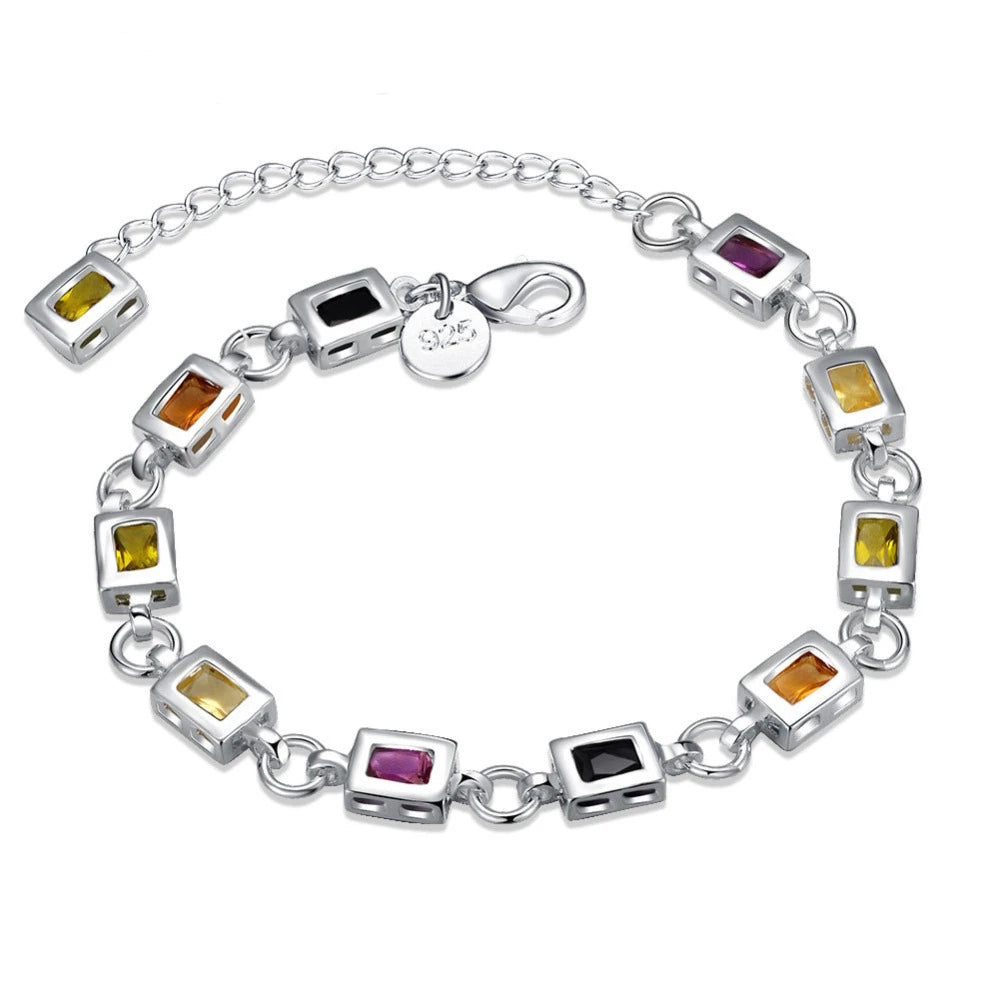 Sterling SilverBracelets with Cubic Zirconia and Rhinestones