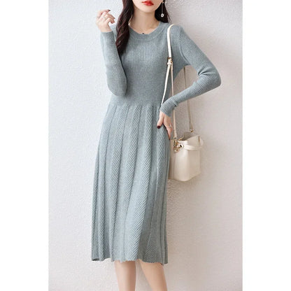 100% Merino Wool Knitted Sweater Dress