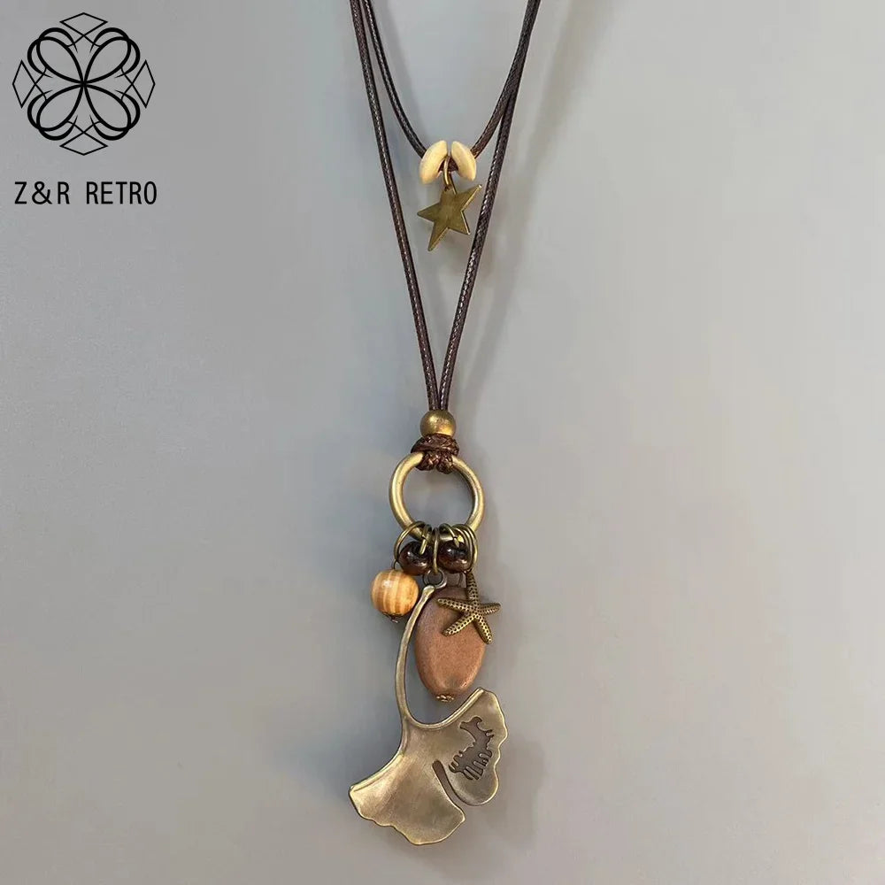 Bohemian-Inspired Long Collar Chains and Pendants