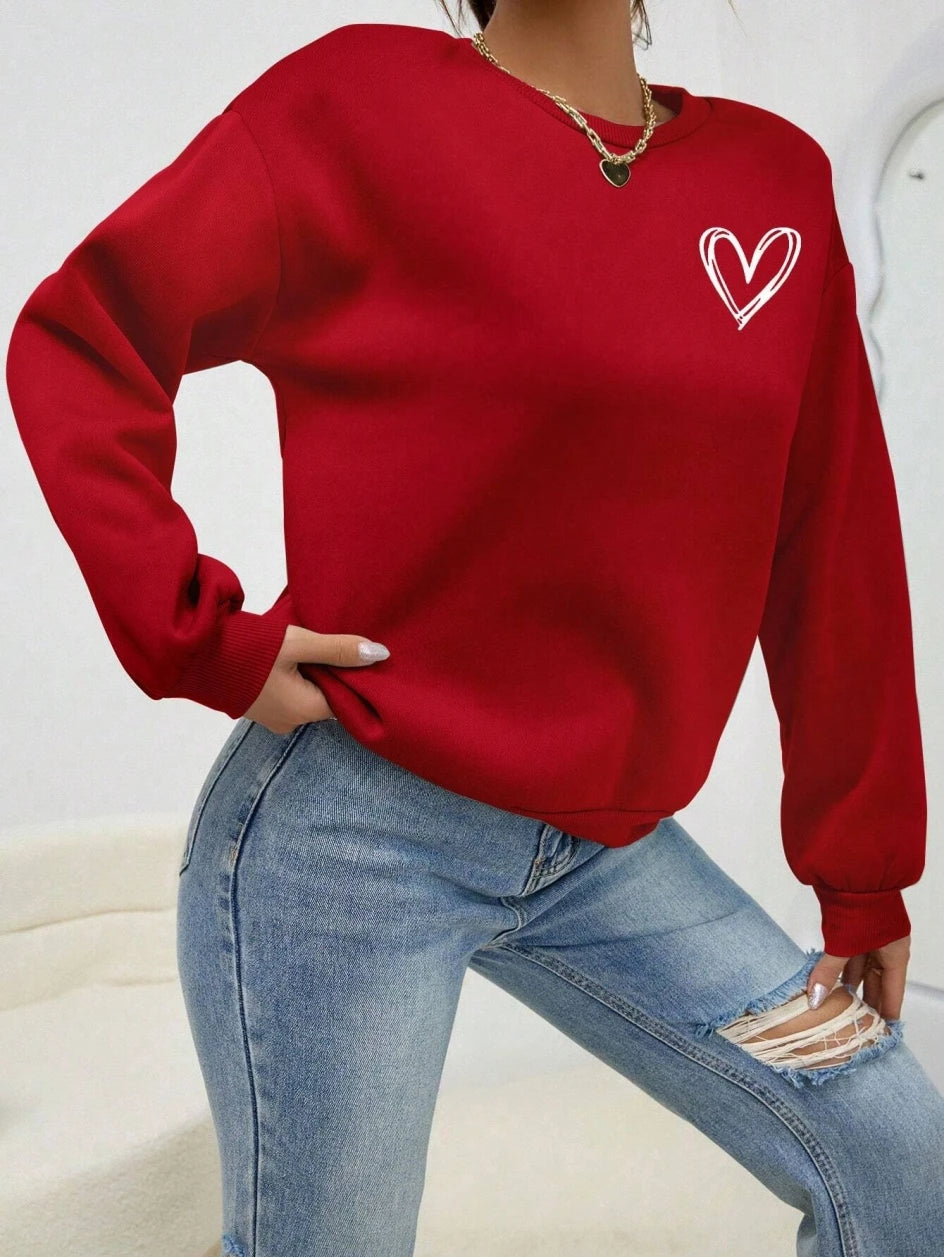 Simple Heart Pattern Sweatshirts