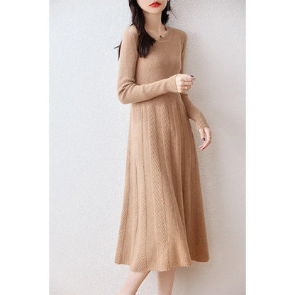 100% Merino Wool Knitted Sweater Dress