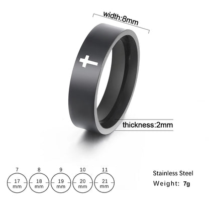 Jesus Cross Stainless Steel Rings