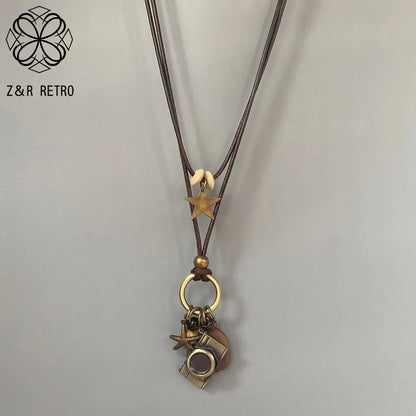 Bohemian-Inspired Long Collar Chains and Pendants