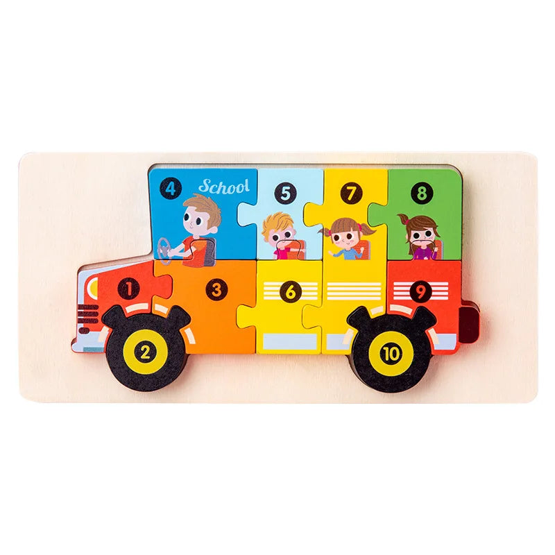 3D Stereoscopic Montessori Wooden Puzzle